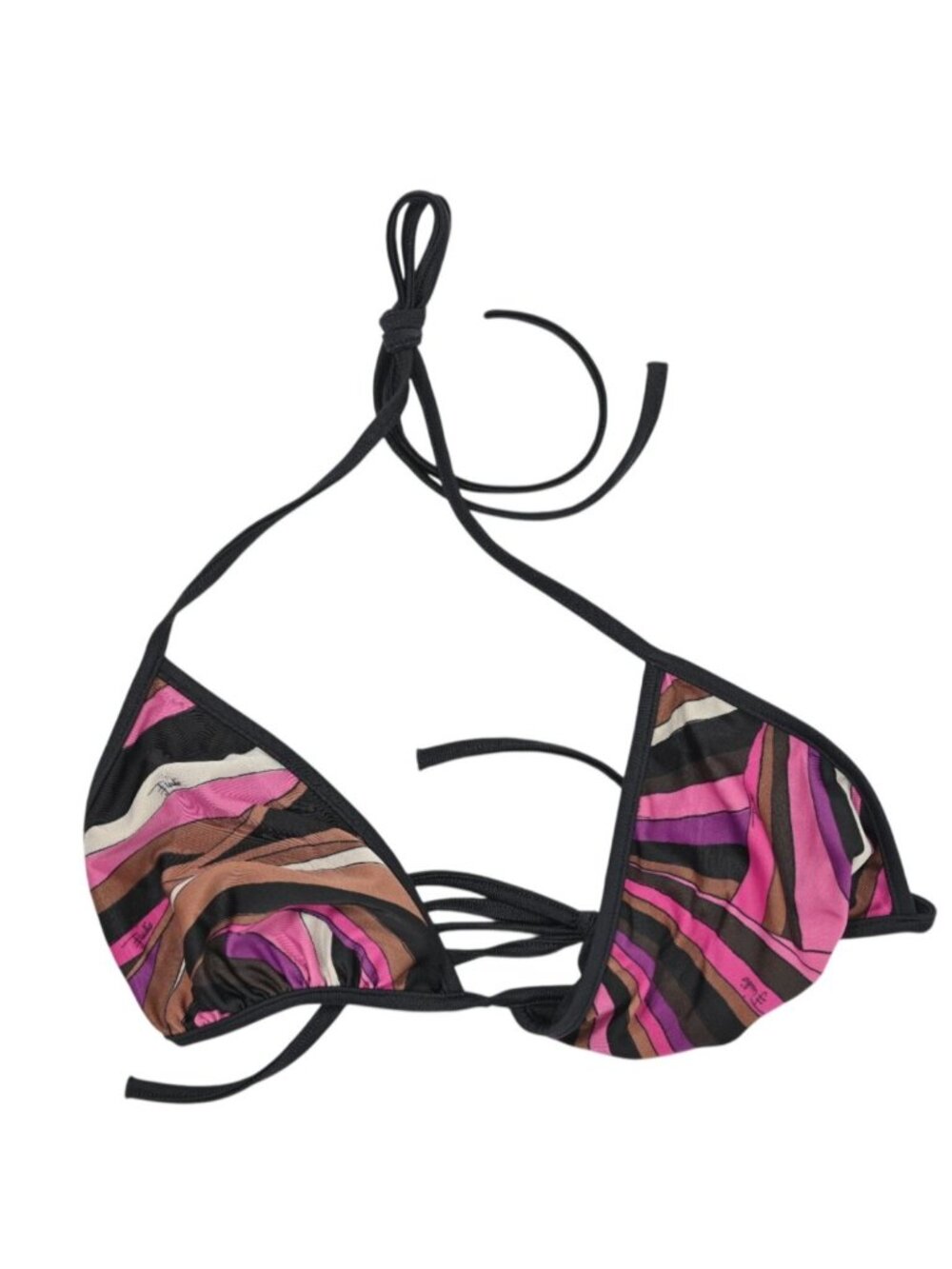Pucci Iride-Printed Halter Tie Bikini Top in Purple